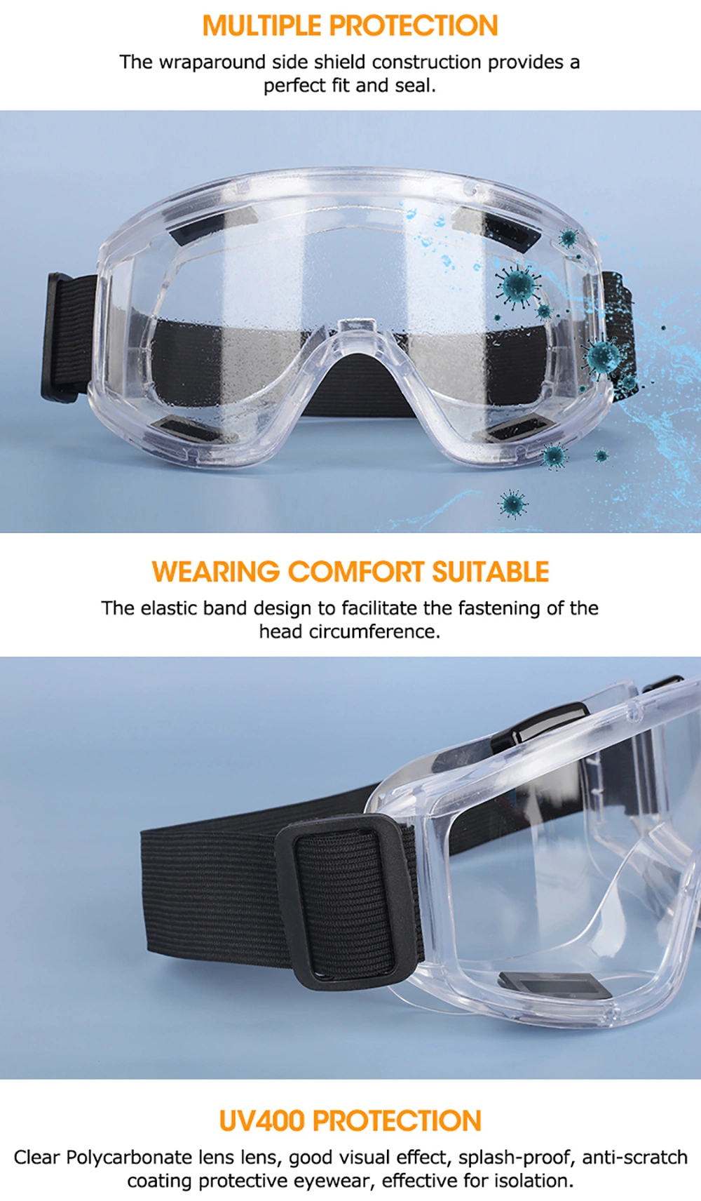 Best Selling Transparent Safety Glasses Eye Protection Cycling Glasses