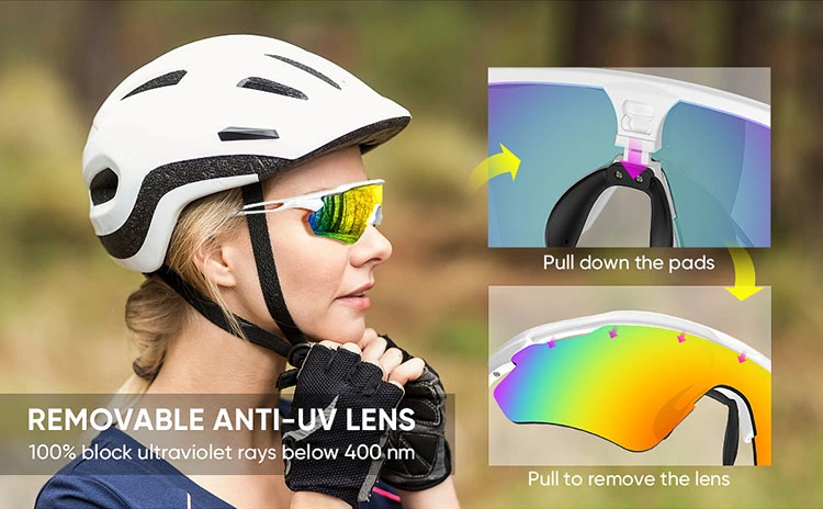 New Wholesale Fashion Designer Brand Custom Logo UV400 Changeable Polarized Sports Sunglasses for Bicycle Cycling Running Hiking Fishing Tennis