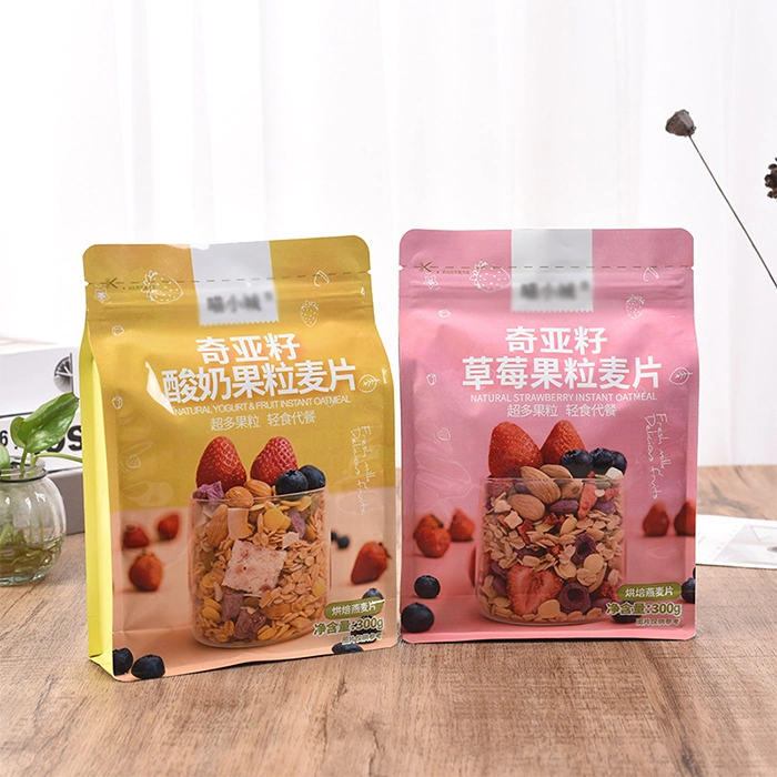 Customized Printing Biodegrade Plastic Flat Bottom Stand up Pouch Ziplock Packaging Coffee Bags with Valve