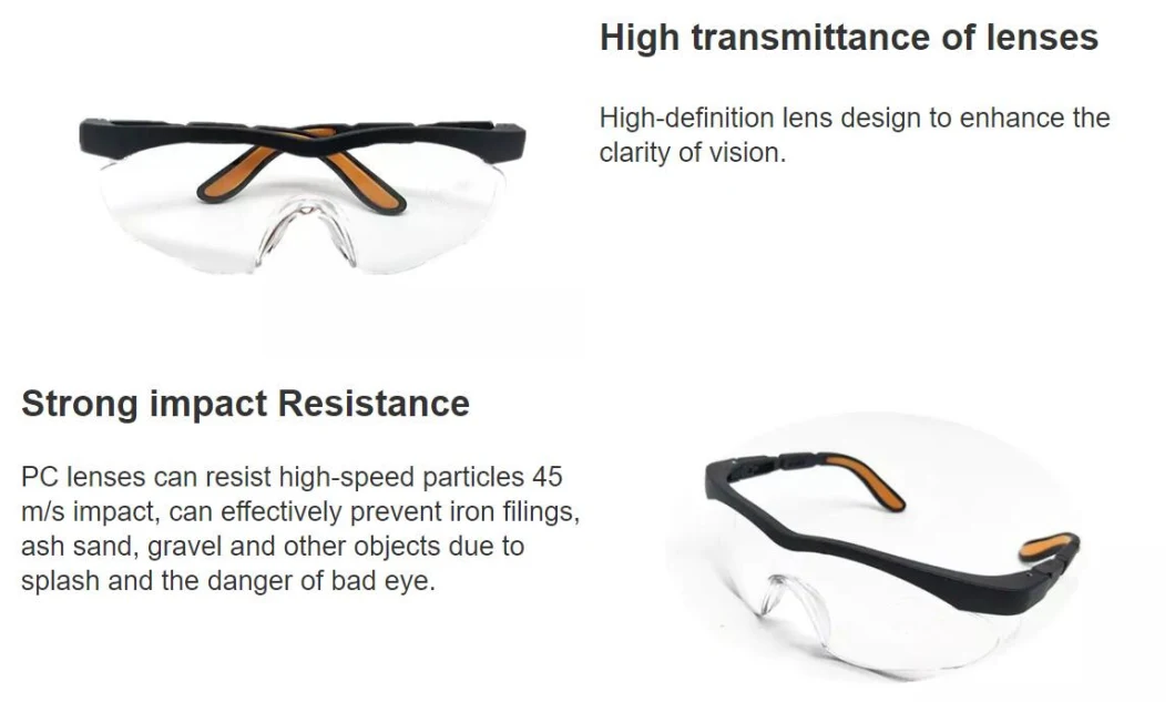 PC Material Anti-Scratch and Anti-Fog Protective Safety Glasses for Personal Protection
